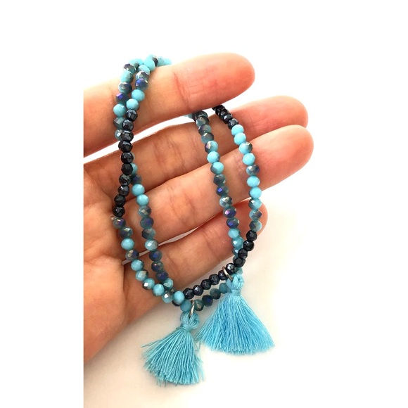Beaded Tassel Stretch Bracelets Set- 2pcs - Picture 4 of 6